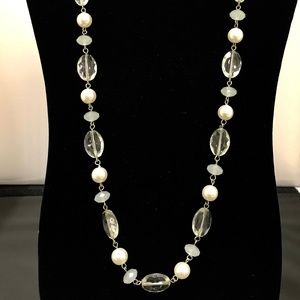 White & Clear Beaded Necklace